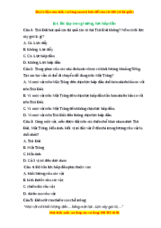 Trắc nghiệm Trọng lượng, lực hấp dẫn KHTN 6 Kết nối tri thức