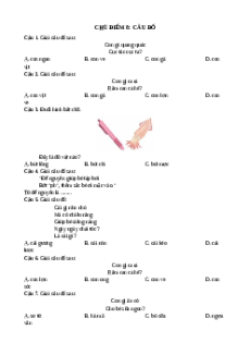 Câu hỏi ôn thi Trạng Nguyên Tiếng Việt lớp 1 Chủ điểm 8: Câu đố