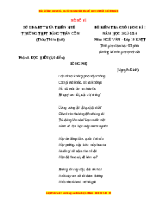 Đề thi cuối kì 1 Ngữ Văn 10 Kết nối tri thức (Đề 15)