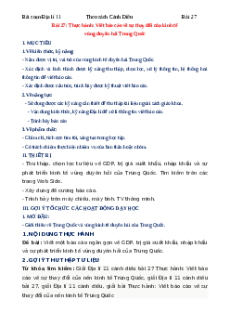 Giáo án Bài 27 Địa lí 11 Cánh diều (2024): Thực hành: Viết báo cáo về sự thay đổi của nền kinh tế Trung Quốc