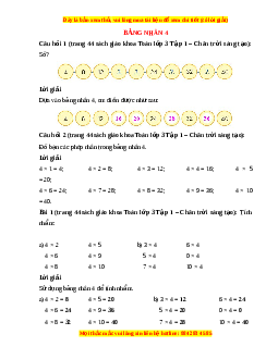 Giải Sgk Toán lớp 3 Bài 26: Bảng nhân 4 (Chân trời sáng tạo)