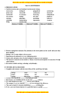 Bài tập Unit 10: Ecotourism Tiếng Anh 10 cơ bản - nâng cao