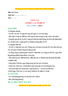 Giáo án Số 9 Toán lớp 1 Chân trời sáng tạo