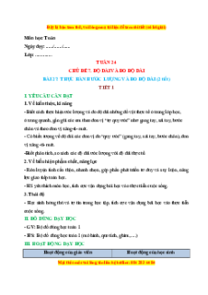 Giáo án Thực hành ước lượng và đo độ dài Toán lớp 1 Kết nối tri thức