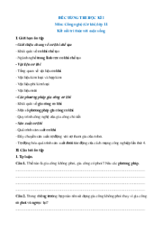 Đề cương ôn tập Cuối kì 1 Công nghệ cơ khí 11 Kết nối tri thức (có đáp án)