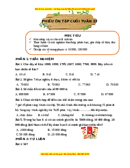 Bài tập cuối tuần Toán lớp 3 Tuần 33 Kết nối tri thức (có lời giải)