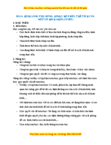 Giáo án Hình lăng trụ đứng. Hình chóp đều. Thể tích của một số hình khối Toán 11 Cánh diều