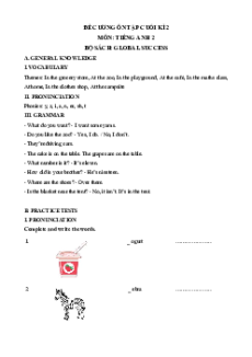 Đề cương ôn tập Cuối kì 2 Tiếng Anh 2 Global Success