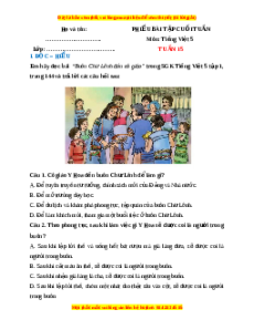 Bài tập cuối tuần Tiếng việt 5 Tuần 15 (có lời giải)