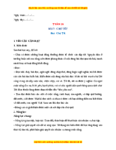 Giáo án Tuần 26 Tiếng Việt lớp 4 Chân trời sáng tạo