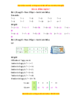 Giải Sgk Toán lớp 3 Bài 10: Bảng nhân 7 (Cánh diều)