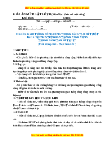 Giáo án Bài 11 Mĩ thuật 8 Kết nối tri thức: Phương tiện giao thông công cộng trong sáng tạo mĩ thuật