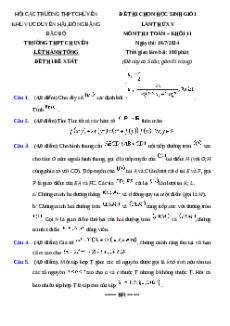 Đề thi HSG Toán 11 Trường THPT Chuyên Lê Thánh Tông - Quảng Nam