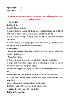 Giáo án HĐTN 6 Chân trời sáng tạo Chủ đề 8. Phòng tránh thiên tai và giảm thiểu biến đổi khí hậu