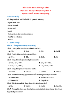 Đề cương ôn tập Giữa kì 2 Khoa học tự nhiên phân môn Hóa 9 Kết nối tri thức
