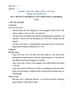 Giáo án Bài 4: Một số vấn đề pháp lí về sử dụng dịch vụ Internet Tin học 9 Kết nối tri thức