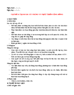 Giáo án Chủ đề 6: Tham gia xây dựng và phát triển cộng đồng HĐTN 12 Chân trời sáng tạo