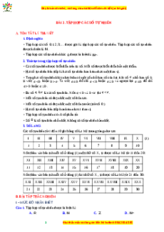 Chuyên đề Tập hợp các số tự nhiên Toán 6 Cánh diều