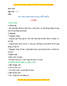 Giáo án Thu tập, Phân loại, Kiểm điểm Toán 2 Chân trời sáng tạo