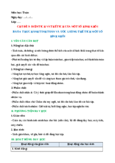 Giáo án Thực hành tính toán và ước lượng thể tích một số hình khối Toán lớp 5 Kết nối tri thức