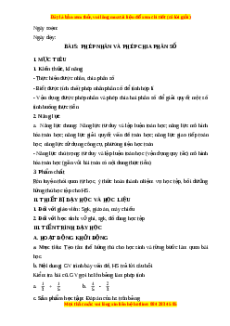 Giáo án Phép nhân và phép chia phân số Toán 6 Chân trời sáng tạo
