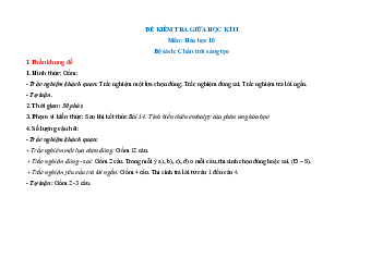 Bộ 5 đề thi giữa kì 2 Hóa học 10 Chân trời sáng tạo Cấu trúc mới