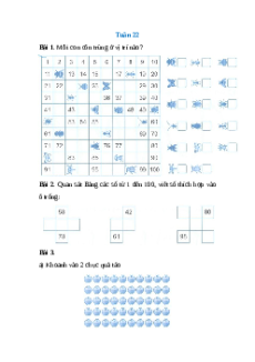 Bài tập cuối tuần Toán lớp 1 Tuần 22 Cánh diều (có lời giải)