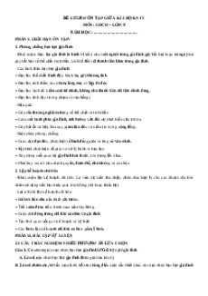 Đề cương Giữa kì 2 GDCD 8 Kết nối tri thức (có lời giải)