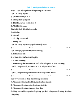 Trắc nghiệm Bài 13: Khái quát về kĩ thuật điện tử Công nghệ 12 Điện-Điện tử Kết nối đúng sai, trả lời ngắn 2025