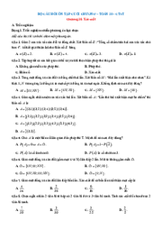 Bài tập ôn tập + Đề kiểm tra Toán 10 Chân trời sáng tạo chương 10