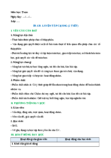 Giáo án Bài 39: Luyện tập chung Toán lớp 5 Cánh diều