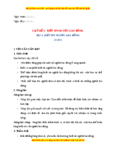 Giáo án Bài 1 Đạo đức lớp 4 Kết nối tri thức: Biết ơn người lao động