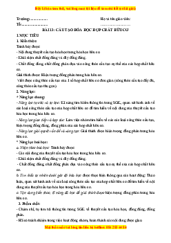 Giáo án Cấu tạo hoá học hợp chất hữu cơ Hóa học 11 Kết nối tri thức