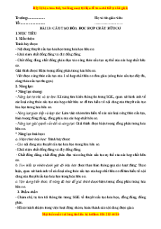 Giáo án Cấu tạo hoá học hợp chất hữu cơ Hóa học 11 Kết nối tri thức