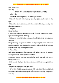 Giáo án Đối xứng trong thực tiễn Toán 6 Cánh diều