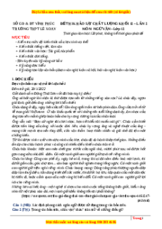 Đề thi thử Ngữ văn trường Lê Xoay - Vĩnh Phúc lần 2 năm 2023