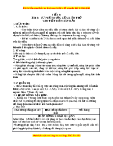 Giáo án Sự phục thuộc của điện trở vào tiết diện dây dẫn Vật lí 9