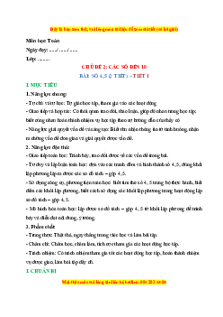 Giáo án Số 4, 5 Toán lớp 1 Chân trời sáng tạo