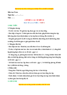 Giáo án Số 4, 5 Toán lớp 1 Chân trời sáng tạo