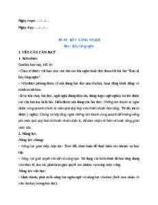 Giáo án Bài 8: Hãy lắng nghe Tiếng Việt lớp 5 Chân trời sáng tạo