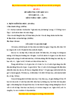 Đề thi cuối kì 2 Tiếng Việt lớp 4 Kết nối tri thức (Đề 8)