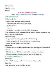 Giáo án Ôn tập hình phẳng và hình khối Toán lớp 5 Chân trời sáng tạo