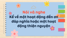 Giáo án Powerpoint Nói và nghe: Kể về một hoạt động đền ơn đáp nghĩa hoặc một hoạt động thiện nguyện Tiếng việt lớp 4 Cánh diều
