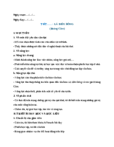 Giáo án Lá Diêu Bông Ngữ Văn 12 Chân trời sáng tạo