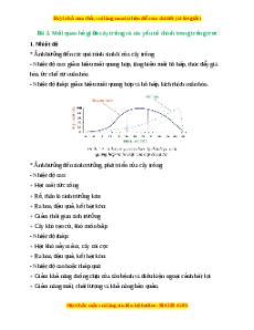 Lý thuyết Công nghệ 10 Trồng trọt Cánh diều Bài 3: Mối quan hệ giữa cây trồng và các yếu tố chính trong trồng trọt