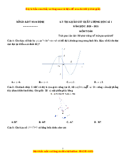 Đề thi thử Toán Sở Nam Định năm 2021