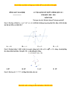 Đề thi thử Toán Sở Nam Định năm 2021