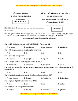 Đề thi thử Hóa Học trường Hồng Lĩnh năm 2021