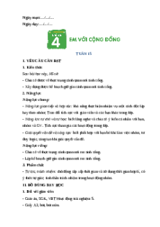 Giáo án Tuần 15 Hoạt động trải nghiệm lớp 5 Cánh diều