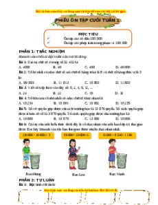 Bài tập cuối tuần Toán 4 Tuần 1 Kết nối tri thức (có lời giải)